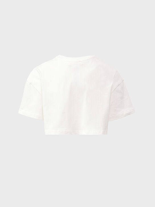 Укороченная футболка с лого, белая Chloe | Фото 2