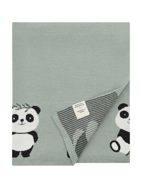 Плед вязаный с декором &quot;панды&quot; Maglificio di Verona | Фото 3