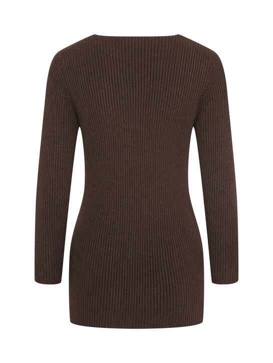 Джемпер BELLA в рубчик на пуговицах, темно-коричневый Pietro Brunelli | Фото 7