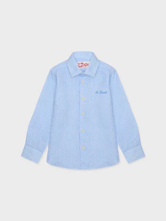 Рубашка в полоску, голубая Saint Barth | Фото 1