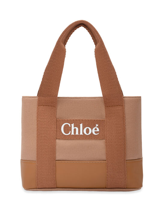 Сумка с лого, бежевая Chloe | Фото 1