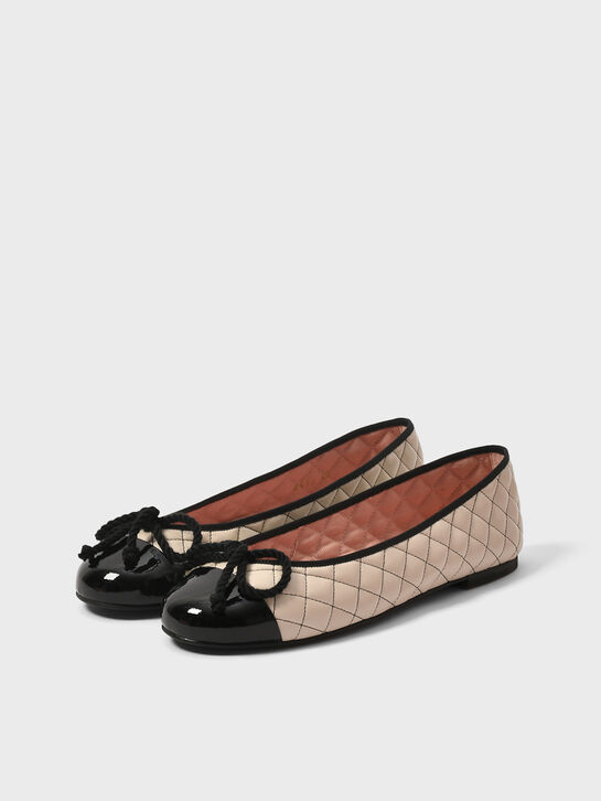 Балетки стеганые с черным носом Pretty Ballerinas | Фото 2