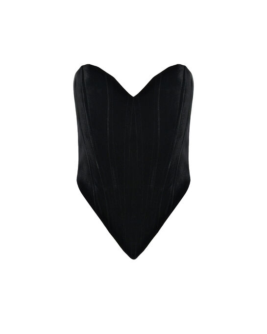 Бархатный корсет, черный ALINE | Фото 1