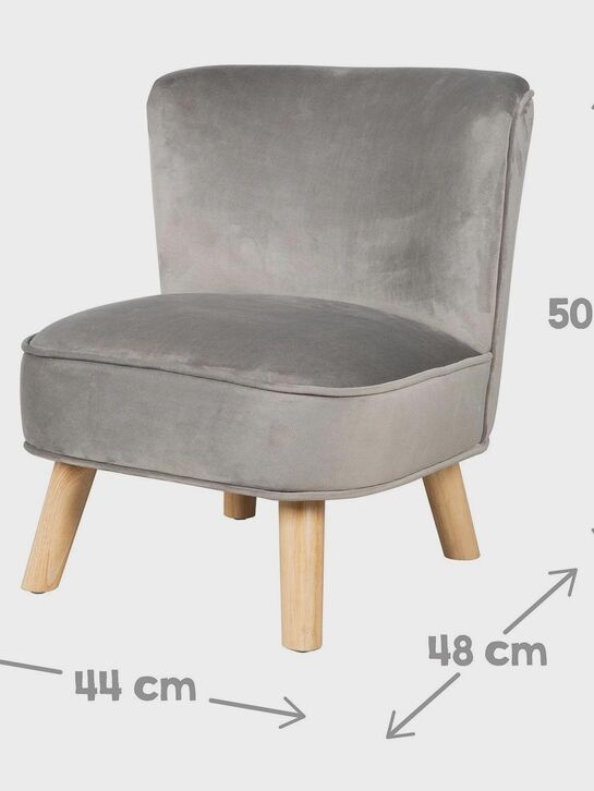 Детское велюровое кресло Lil Sofa, серый Roba | Фото 6