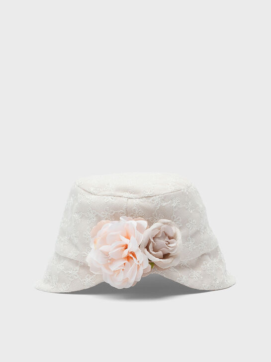 Панама с ажурной вышивкой, белая Marlu | Фото 3