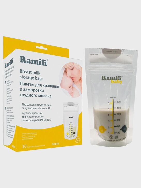 Пакеты для хранения и заморозки грудного молока, 30 пакетов в упаковке, 180 мг Ramili | Фото 1