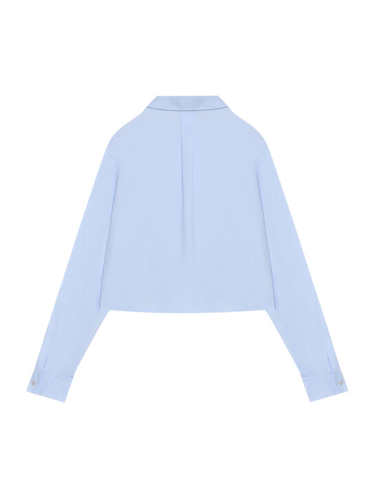 Рубашка с круглым воротником, голубая Dolce&Gabbana | Фото 7