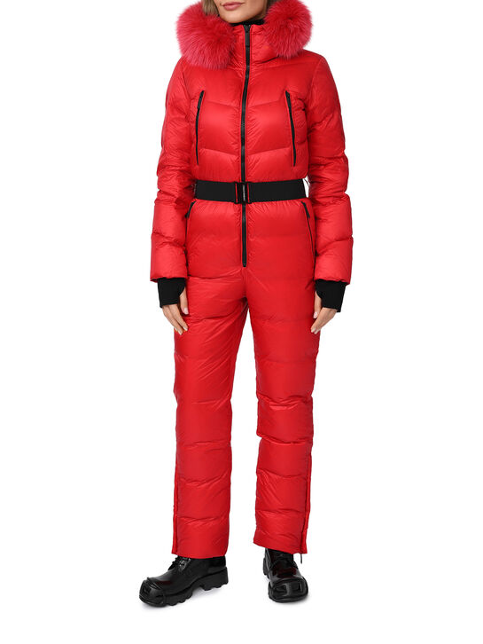 Комбинезон с меховой опушкой на капюшоне, красный Freedomday | Фото 5