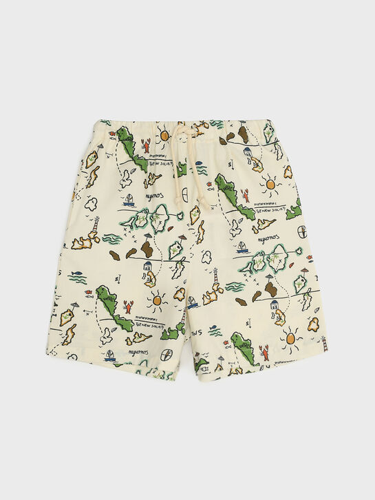Бермуды с принтом &quot;карта&quot; The New Society | Фото 1