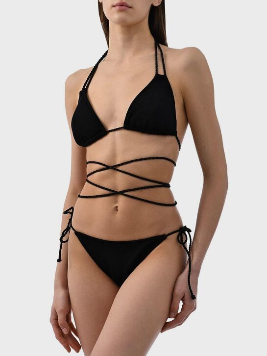 Купальник раздельный с удлиненной шнуровкой, черный NATAYAKIM | Фото 2