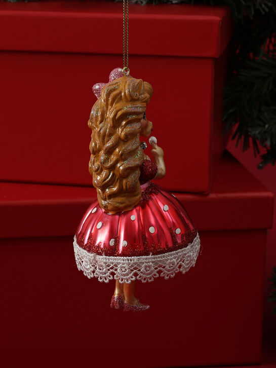 Подвеска Лошадь &quot;Леди в красном с пирожным&quot; (стекло) 7х7х14 см Holiday Classics | Фото 3