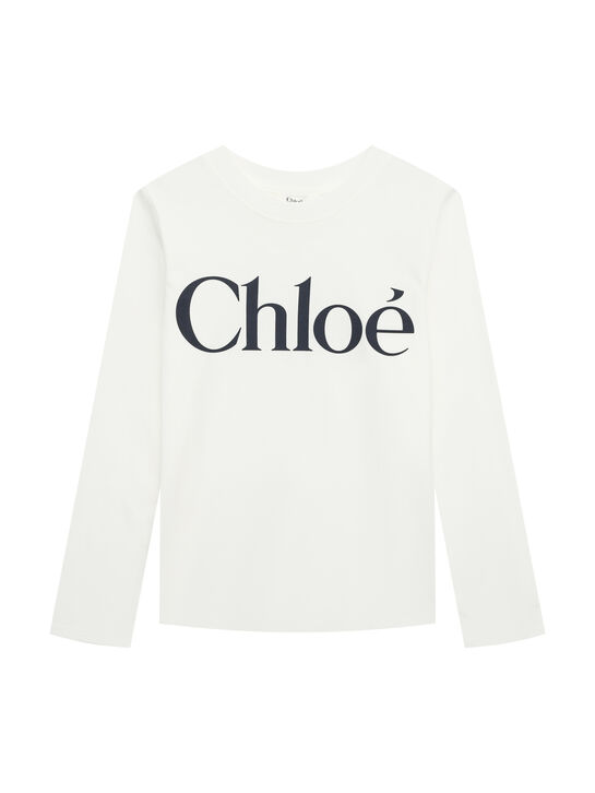 Лонгслив с черным лого на груди Chloe | Фото 1