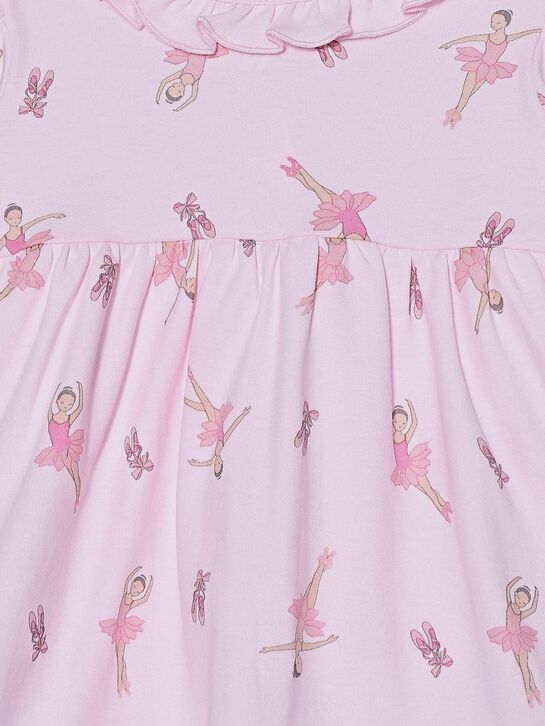 Платье-боди с принтом балерин, розовое Lyda Baby | Фото 3