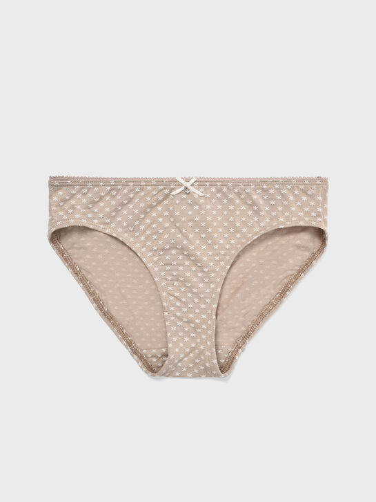 Трусы с цветочным принтом, бежевые Sanetta | Фото 1