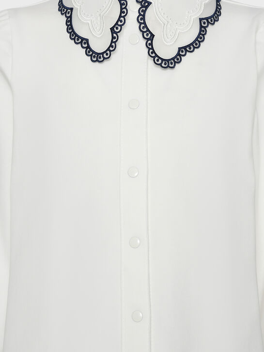 Рубашка с контрастной тесьмой, белая KengLabel | Фото 7