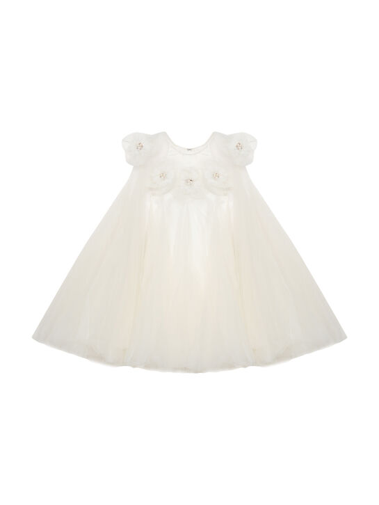 Платье с цветочной аппликацией, белое Maison Ava | Фото 1