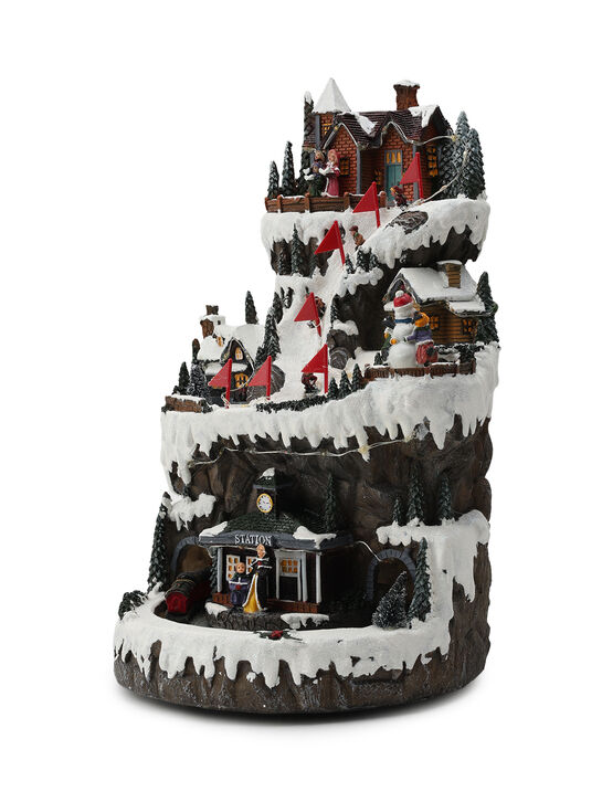 Новогодний сувенир &quot;Освещенная горная сцена. Поезд,&quot; 8 .мелодий Musicboxworld | Фото 5