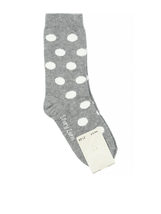 Носки в белый горошек, серые Story Loris | Фото 1