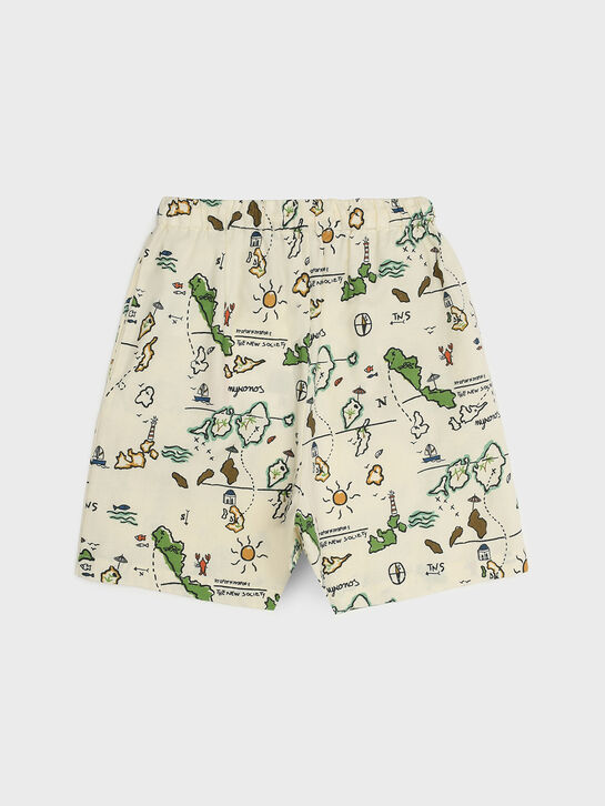 Бермуды с принтом &quot;карта&quot; The New Society | Фото 2