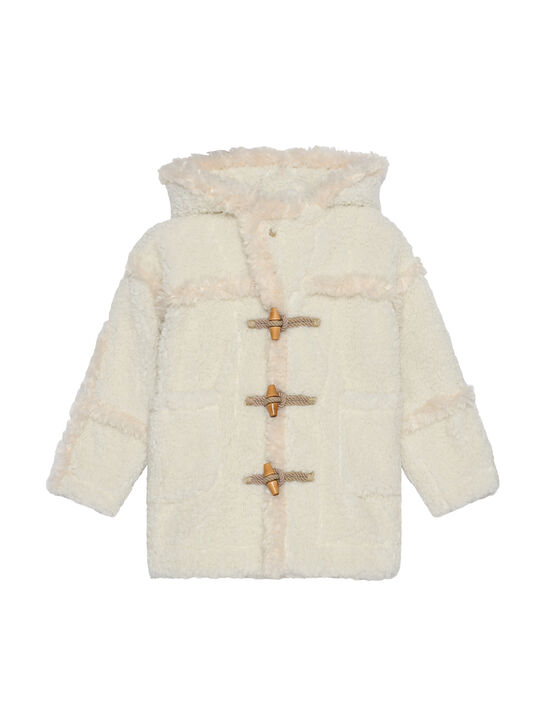 Пальто из эко-меха, белое Dsquared2 | Фото 1