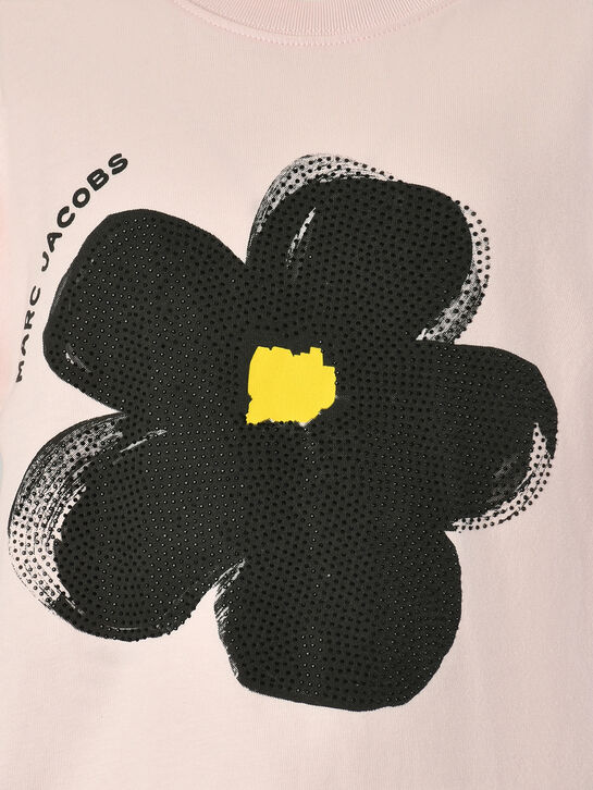 Футболка с черным цветком на груди Marc Jacobs | Фото 4