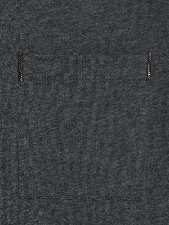 Футболка с карманом на груди, серая Brunello Cucinelli | Фото 3