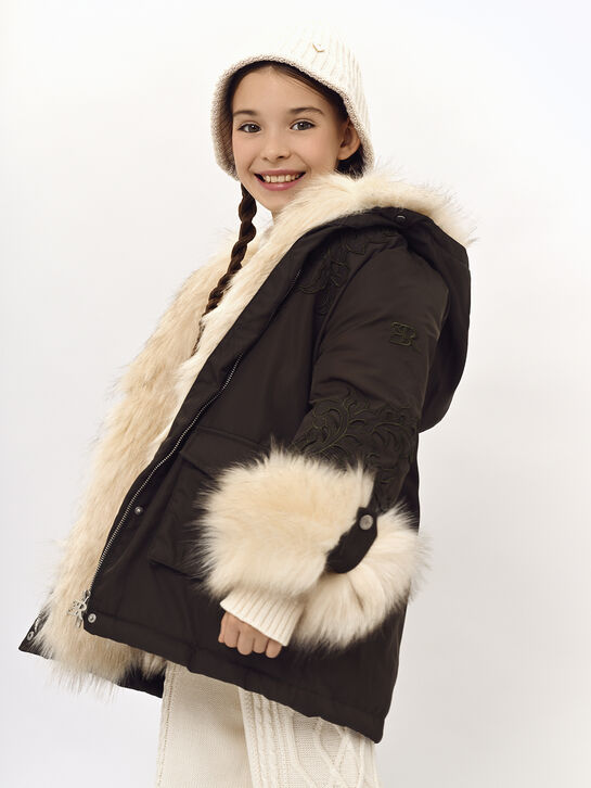 Куртка-парка с отделкой эко-мехом Ermanno Scervino | Фото 4