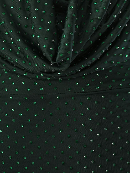 Платье-мини с кристаллами и драпировкой Retrofete | Фото 7