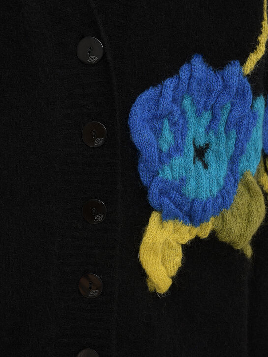 Кардиган с розами, интарсия Blumarine | Фото 7