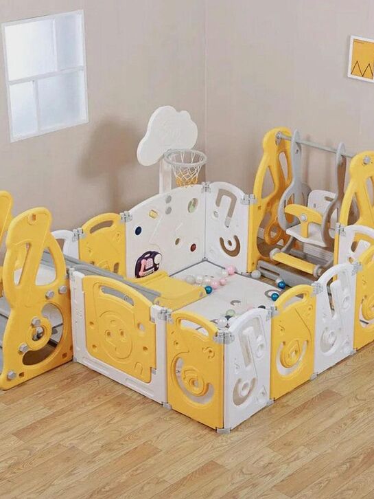 Манеж Kids SUPREME Music 160x160 Yellow с качелями UNIX Kids | Фото 2