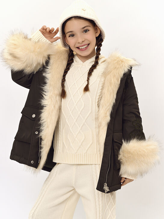 Куртка-парка с отделкой эко-мехом Ermanno Scervino | Фото 2