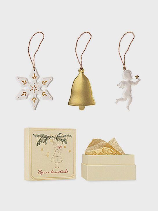 Набор ёлочных игрушек &quot;Рождество&quot;, 3 шт, золотой LUKNO | Фото 2