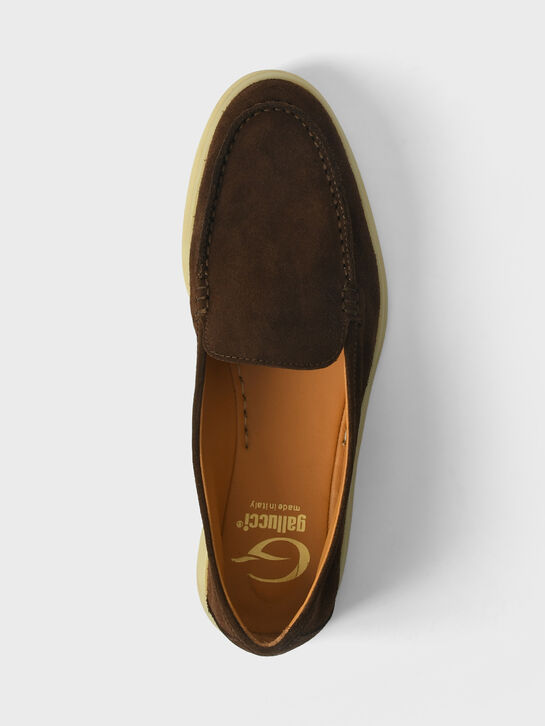 Лоферы замшевые, коричневые Gallucci | Фото 4