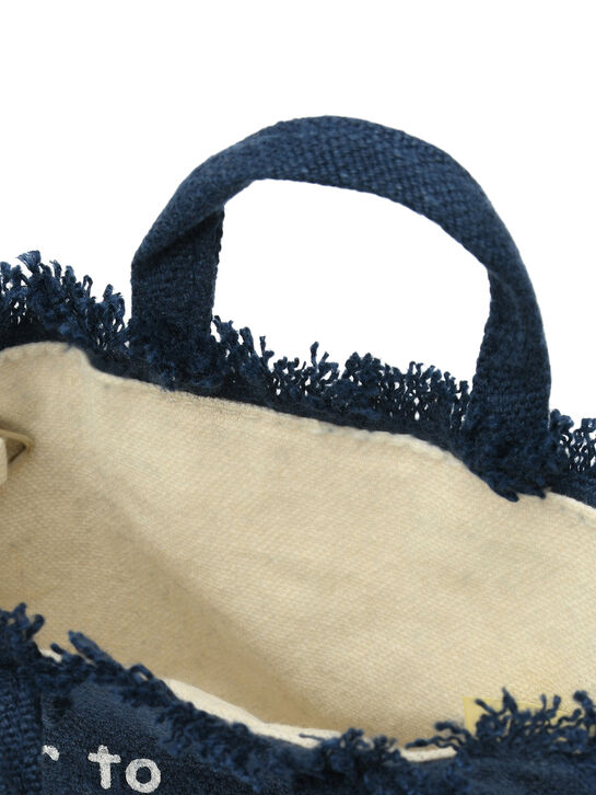 Синяя сумка изо льна Saint Barth | Фото 5