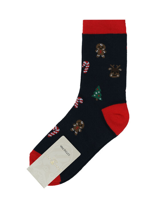 Носки с новогдним принтом, синие Story Loris | Фото 1