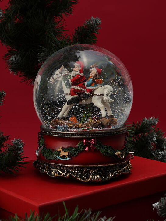 Шар &quot;Санта на лошадке-качалке&quot;, &quot;Двенадцать дней Рождества&quot;, 20 см Musicboxworld | Фото 2