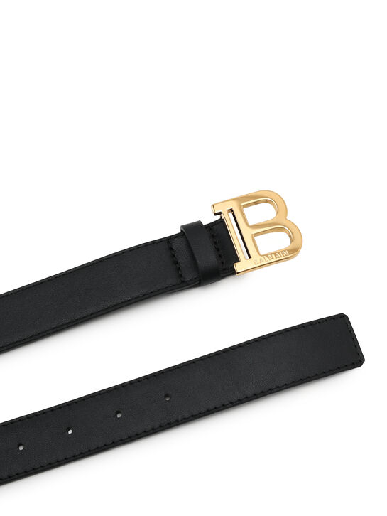 Ремень кожаный, черный Balmain | Фото 3