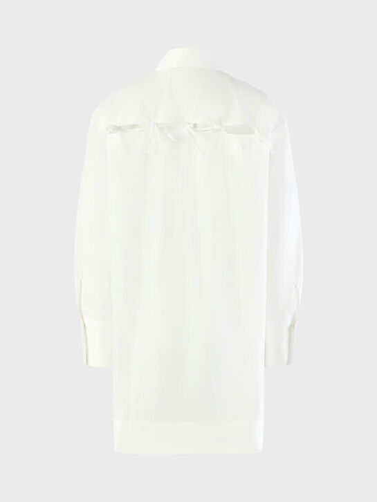Платье-рубашка с разрезом на спине, белое Patrizia Pepe | Фото 3