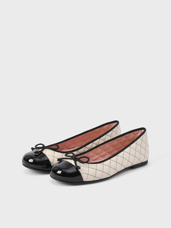 Балетки стеганые с черной отделкой Pretty Ballerinas | Фото 2