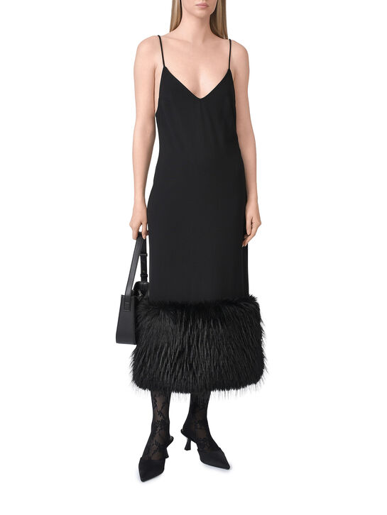 Платье-комбинация с отделкой эко-мехом Flashin | Фото 3