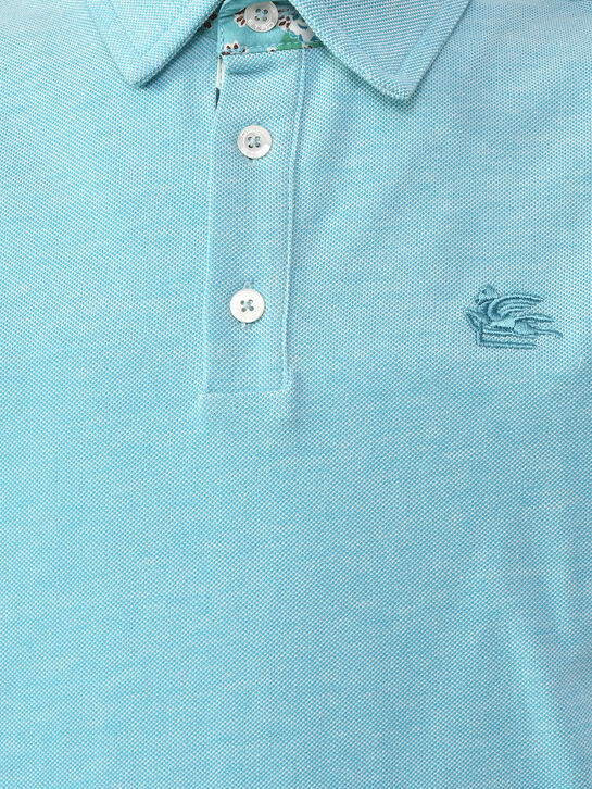 Футболка-поло с лого в тон Etro | Фото 3