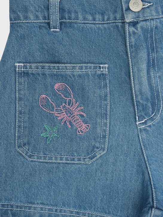 Джинсовые шорты с вышивкой The New Society | Фото 3