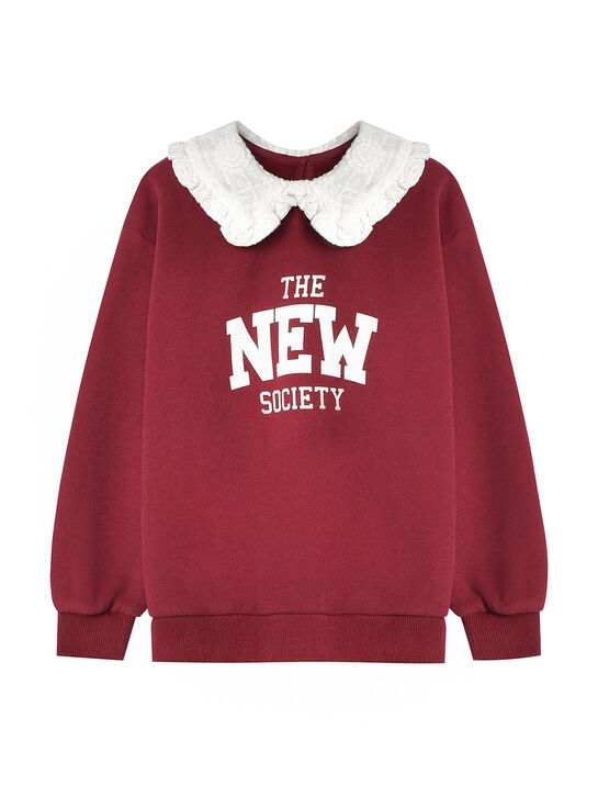 Свитшот с белым воротником и лого The New Society | Фото 1