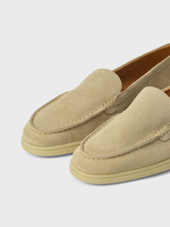 Лоферы замшевые, кремовые Gallucci | Фото 6