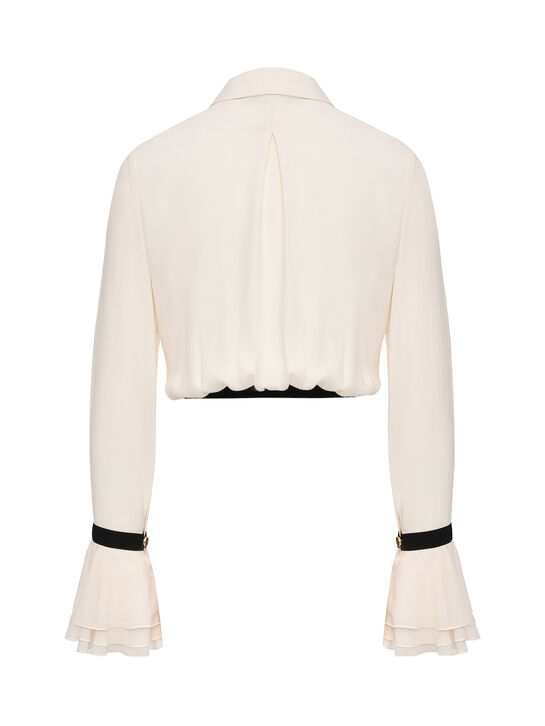 Блузка с воланами на манжетах Elisabetta Franchi | Фото 6