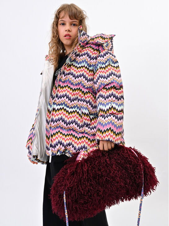 Сумка из эко-меха, бордовая Missoni | Фото 2