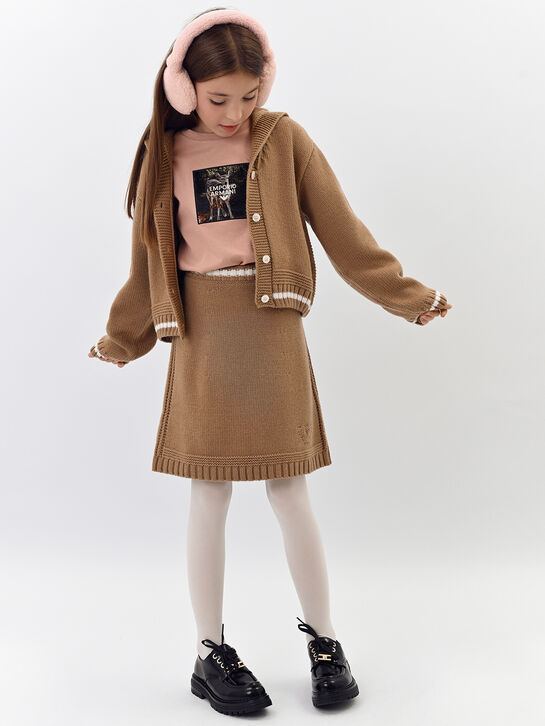 Юбка с контрастной полоской на поясе Emporio Armani | Фото 2