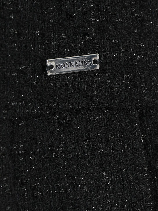 Юбка со складками, черная Monnalisa | Фото 3