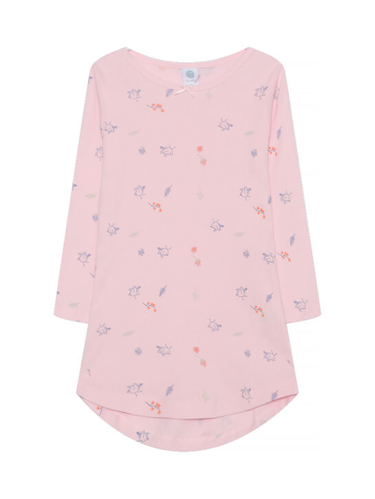 Ночная рубашка с принтом &quot;птички&quot;, розовая Sanetta | Фото 1