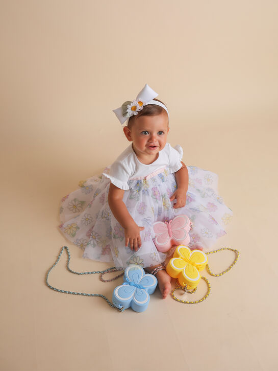 Платье с цветочным принтом на юбке Monnalisa | Фото 2